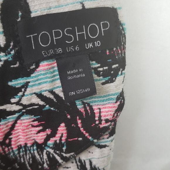 Topshop Tropical Print Trendy Mini Dress, Sz. 6 - Picture 7 of 8